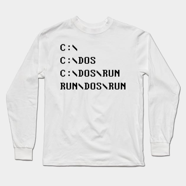 C DOS RUN Long Sleeve T-Shirt by RetroLogosDesigns